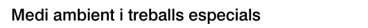 Medi ambient i treballs especials